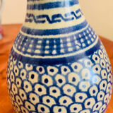 Small vase / ancient blue ceramic soliflore from Nabeul (Tunisia)