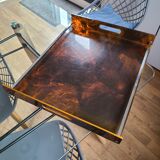 Vintage lucite tray by Mercier, tortoiseshell spirit