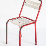 Set of 4 vintage chairs in iron and wood, France 1950