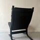 Fauteuil scandinave en cuir noir Siesta par Ingmar Relling, design 1970