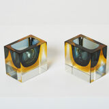 Pair of small cups Sommerso Flavio Poli for Seguso around 1960