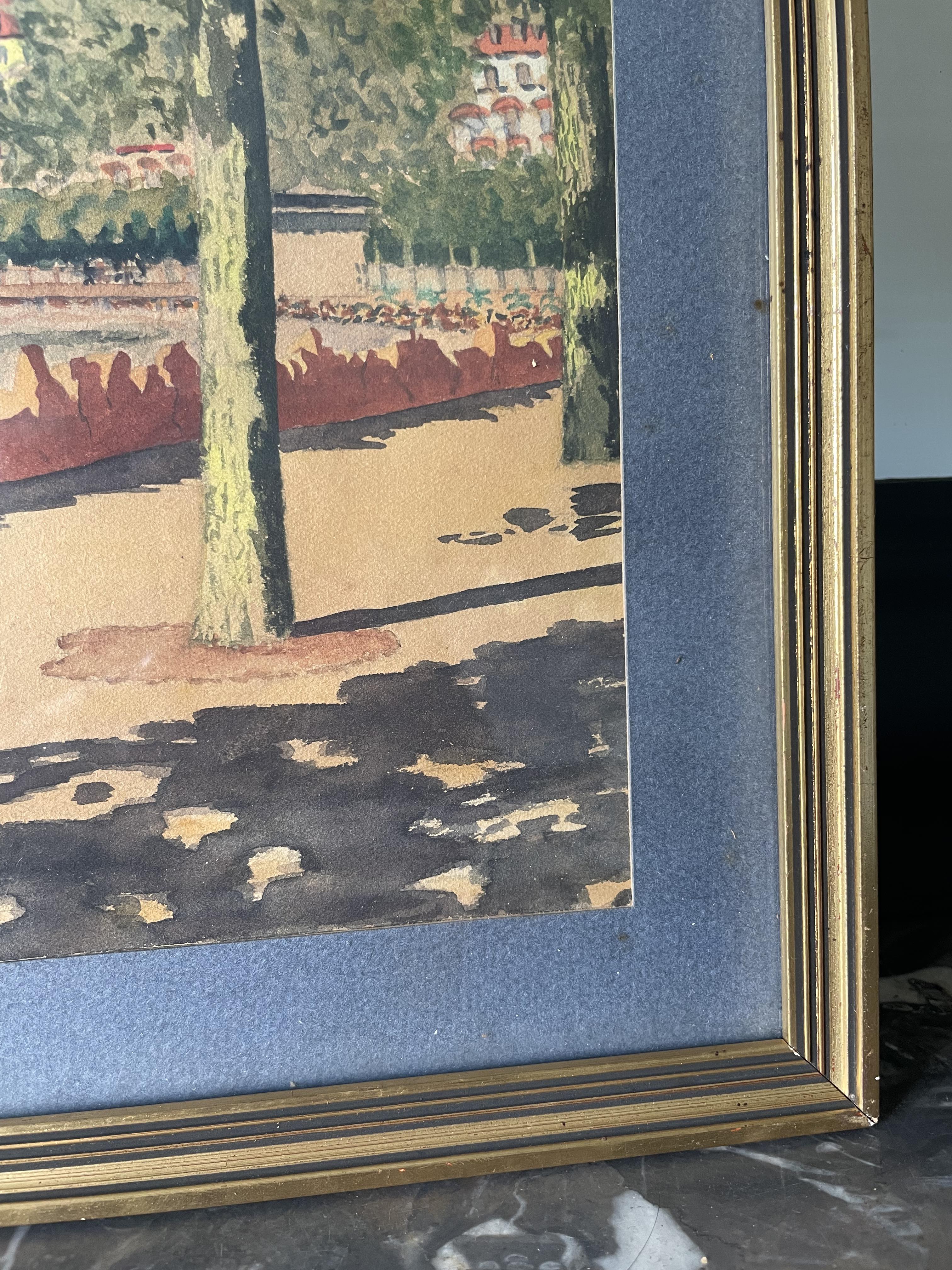 A.Cordeau "Walk around the lake" watercolor