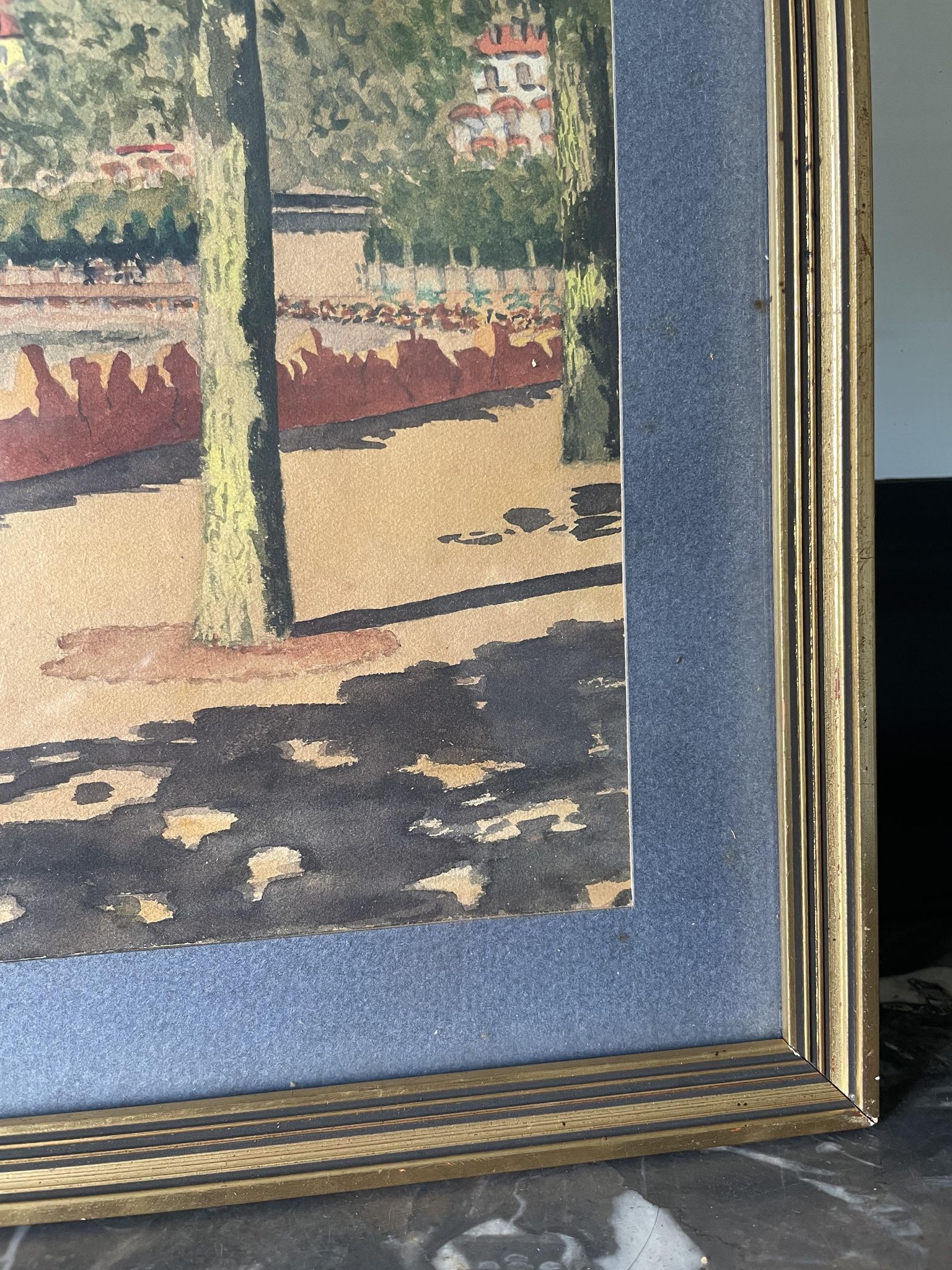 A.Cordeau "Walk around the lake" watercolor