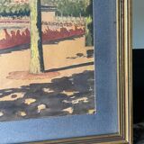 A.Cordeau "Promenade autour du lac" aquarelle