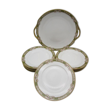 Old dessert service in Limoges porcelain