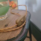 50s lamp with granite glass and gold trim