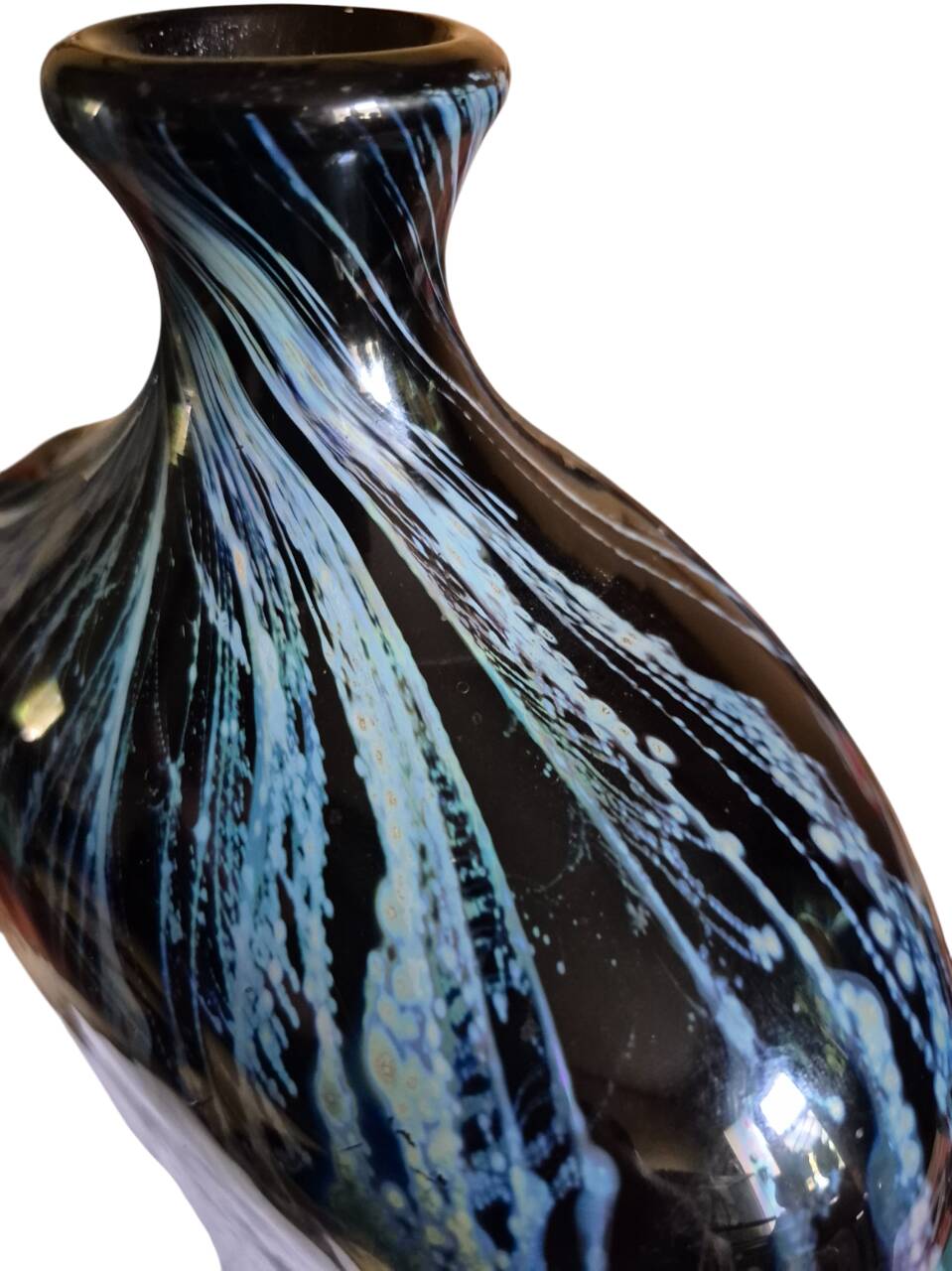 vase oblong larochére noire et bleu avec  XX siècle