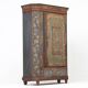 Rustic Farmhouse Folk Art Painted Bridal Cabinet 1834