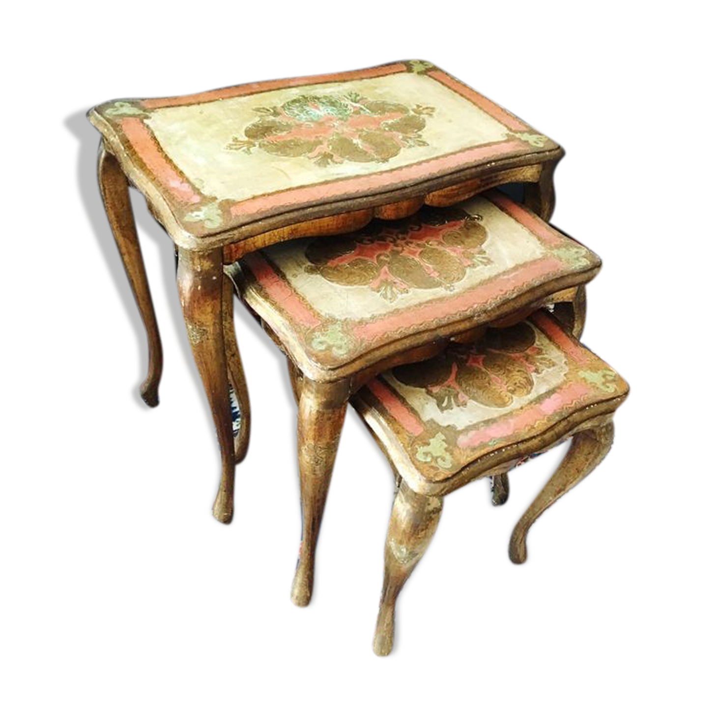 Venitian side tables gilded wood with gold leaf