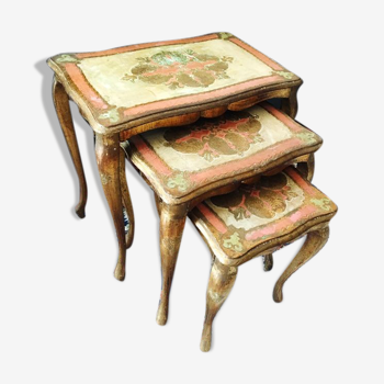 Venitian side tables gilded wood with gold leaf