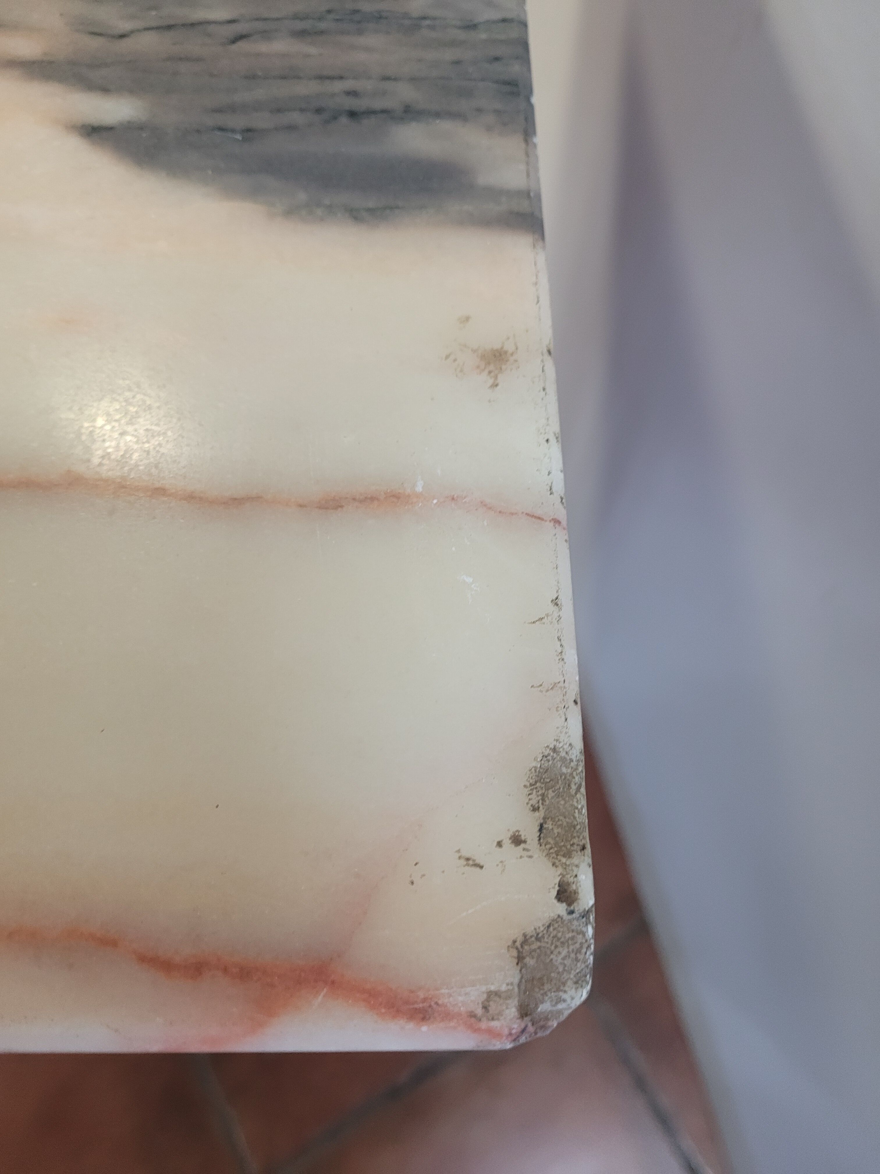 Bistro table oak base over marble