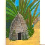 Tableau à l'huile Case Africaine