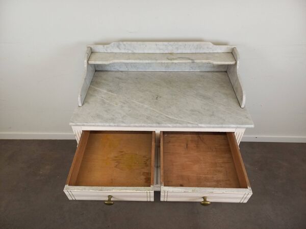 Meuble de toilette plateau marbre