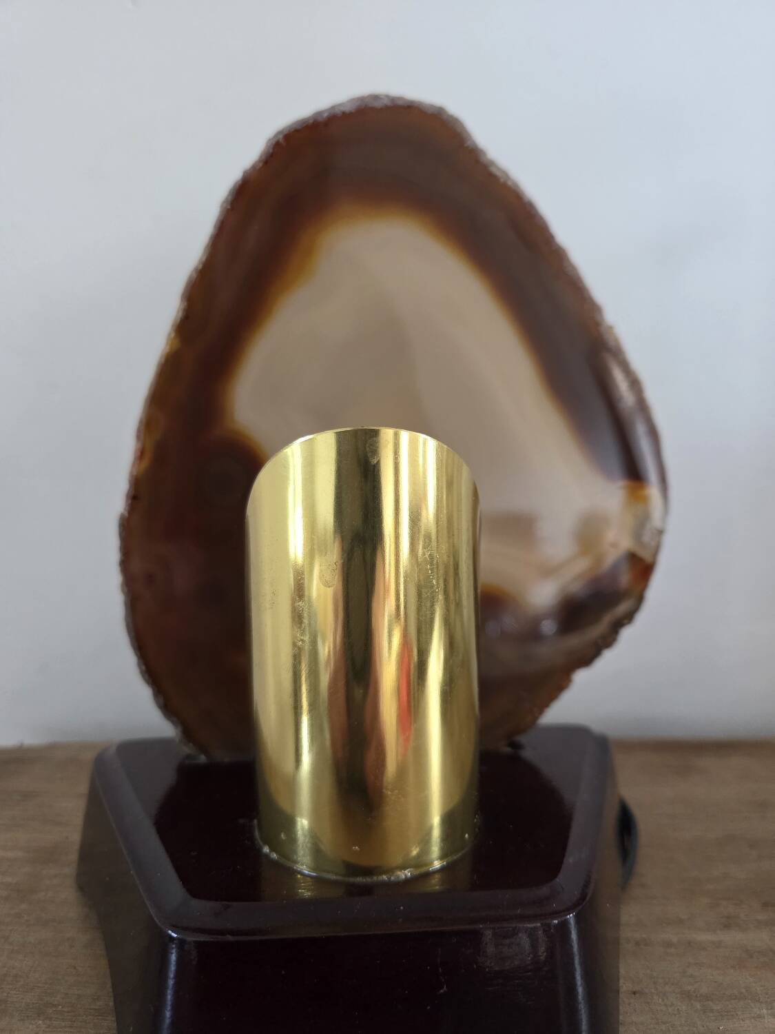 Vintage agate stone lamp