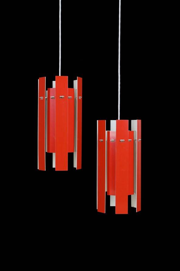 Set of 2 Fog & Mørup / Henning Rehhoff 'Cocktail' pendant lamps / Mid-century Danish modern design / 1970s