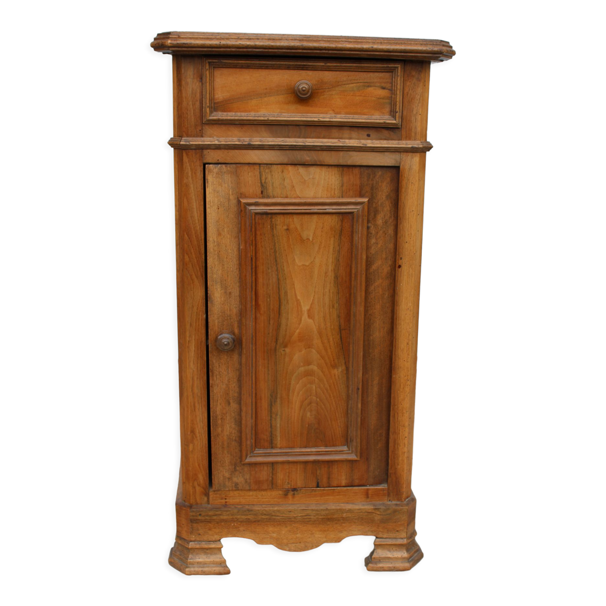 Antique bedside table with marble top