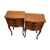 Pair of old wooden bedsides