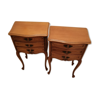 Pair of old wooden bedsides