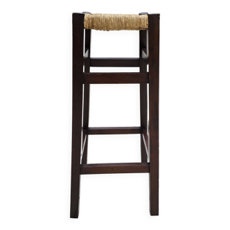 wooden and rattan bar stools