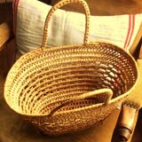 Basket two vintage soft wicker handles