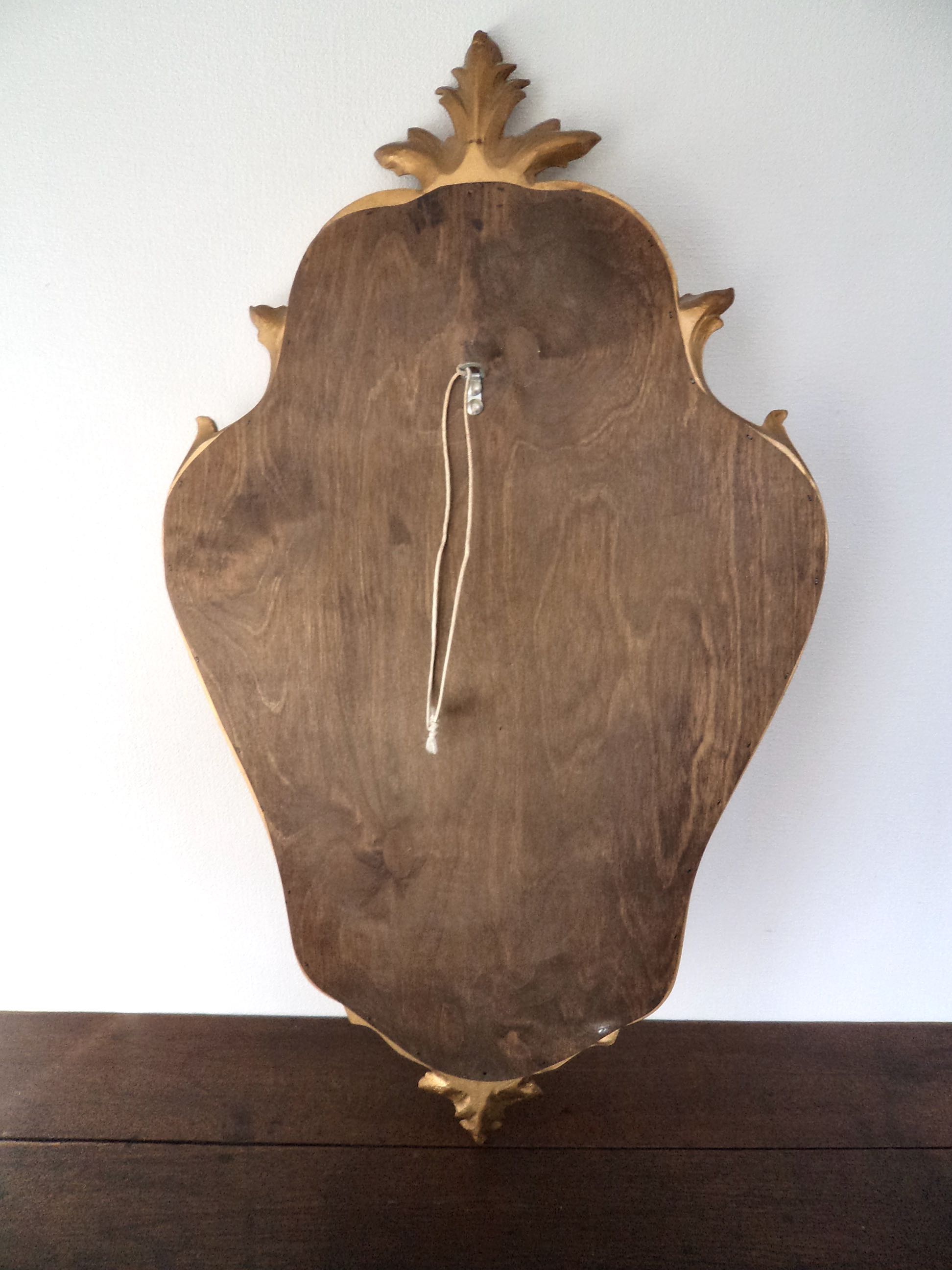 Baroque mirror in gilded wood - 86x50 cm - 60s