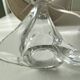 Pair of table lamps - Twisted transparent glass bases from the 1950s - Hemp shades