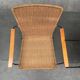 Mid-century metal and rattan dining chairs, set of 3.