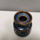 Small candle holder in blue glaze from Danish Søholm 1970s.