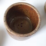 Cafetière et tasses en grès pyrité