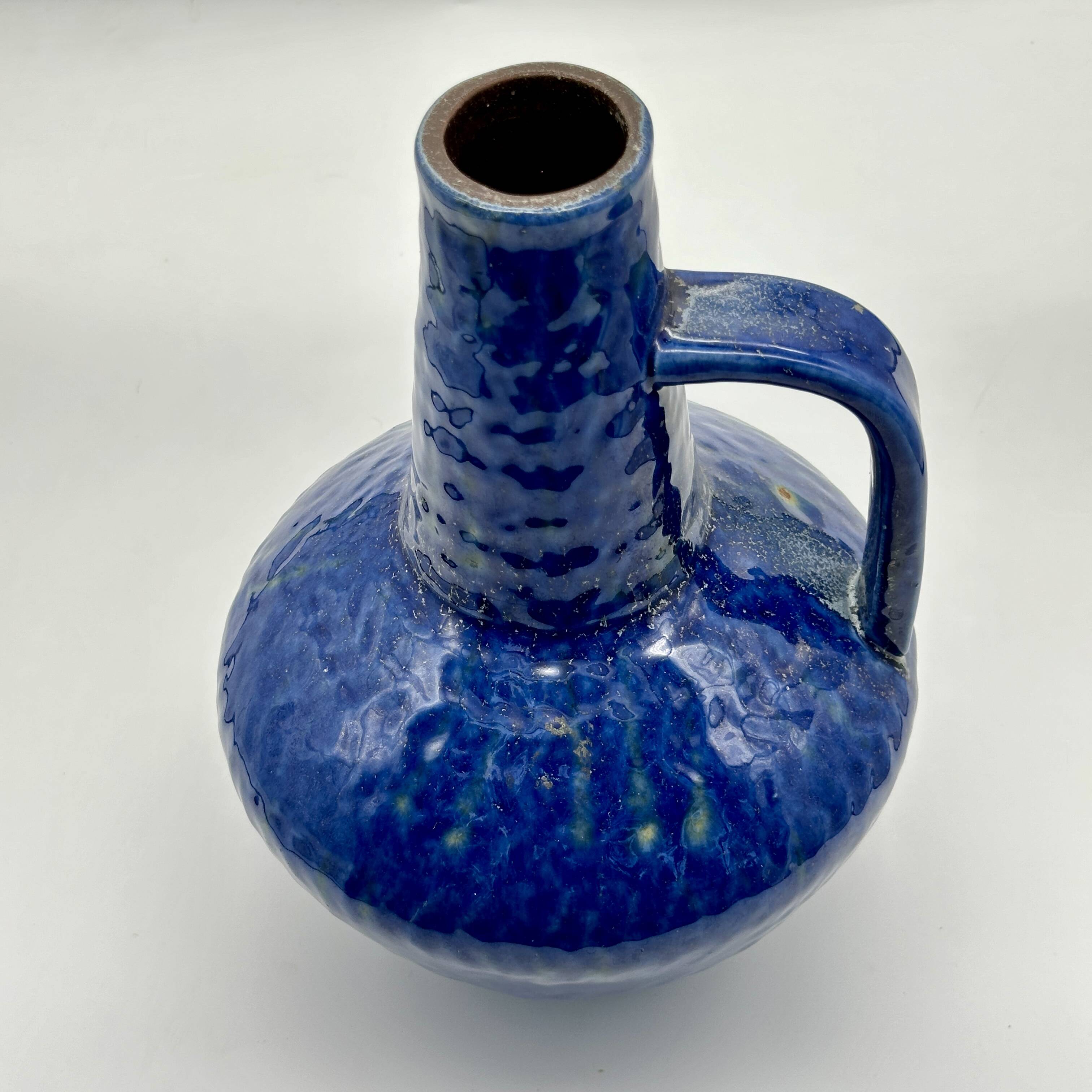 Blue ceramic vase by Carstens Tönnieshof, West German ceramics, mid 1970s