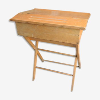 Former wooden school board with open tray