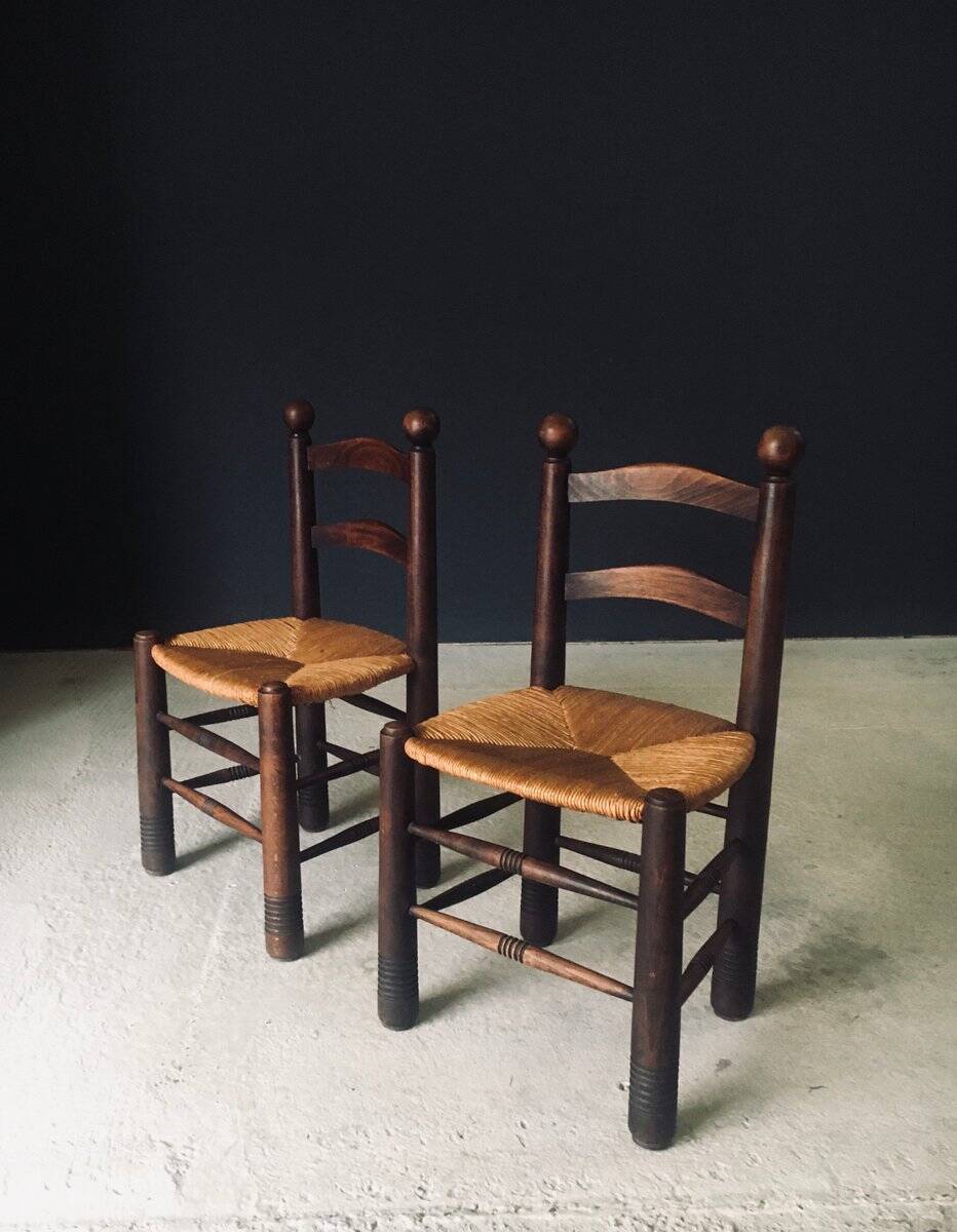 French Provincial Dining Chairs by Charles Dudouyt, France, 1940s, Set of 6