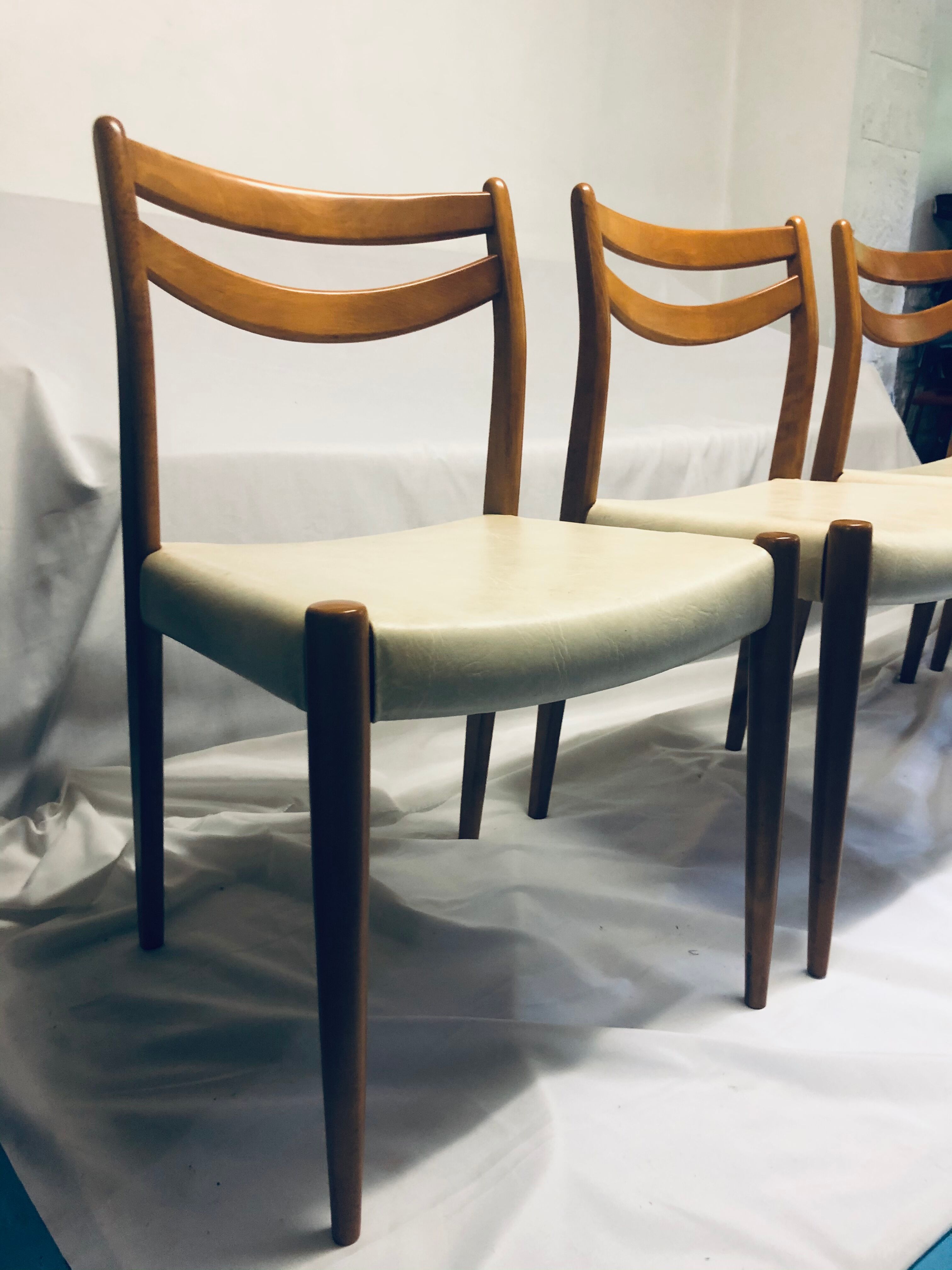 Lot of 4 danish chairs 1950