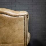 Vintage wingchair Dutch Sheepskin (cuir de mouton)