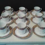 Fine porcelain coffee service art deco 21 pieces Limoges