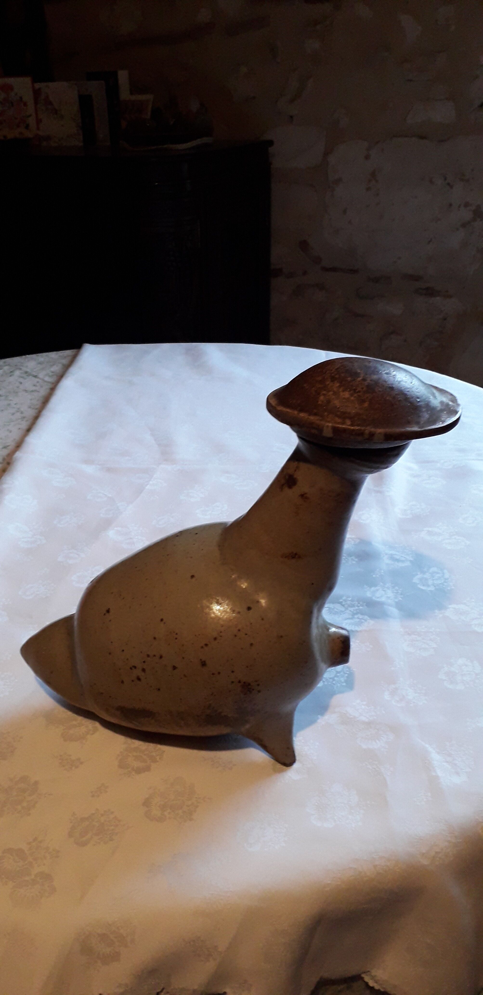 Zoomorphic ceramic (goose-shaped) vinegar maker stylized