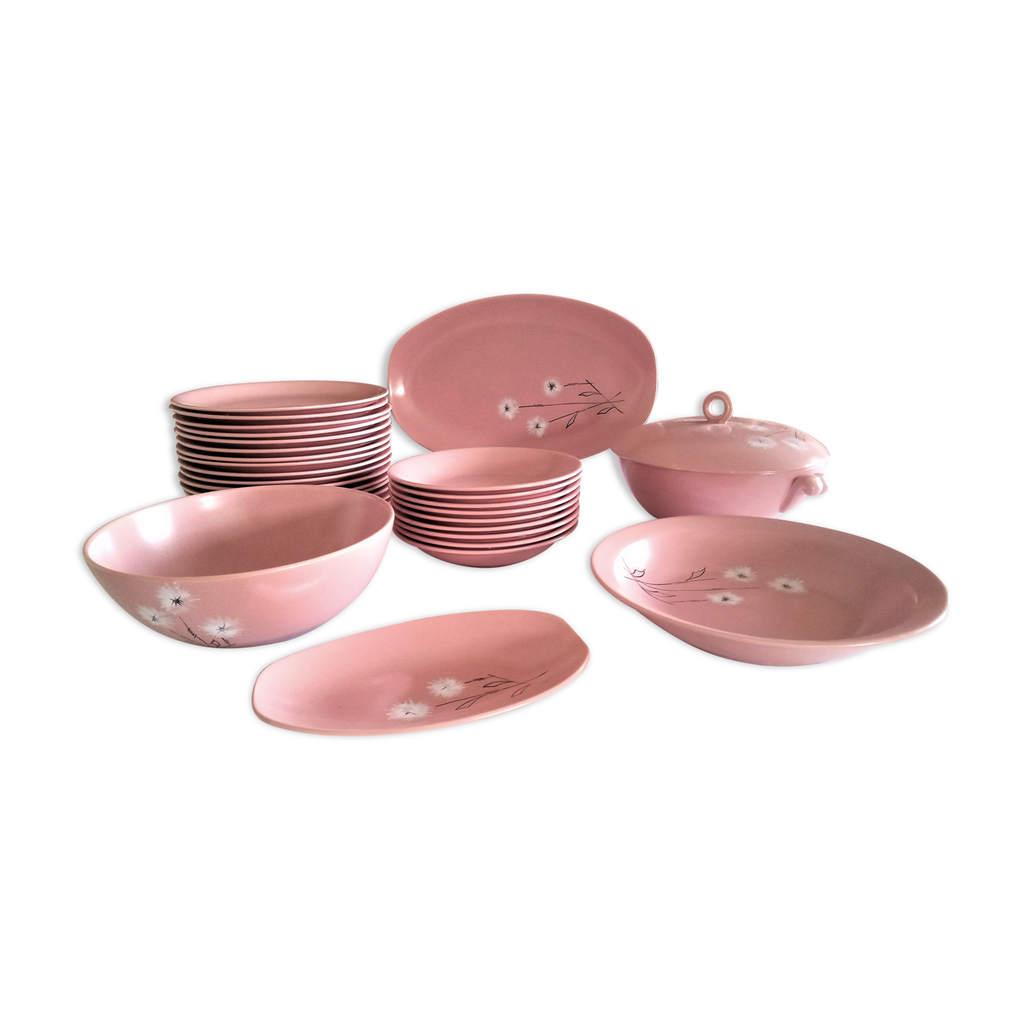 Longchamp - Longchamp ceramic table serving part, dandelion pattern (26 pieces)