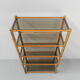 Bamboo display cabinet with 5 smoked glass shelves
