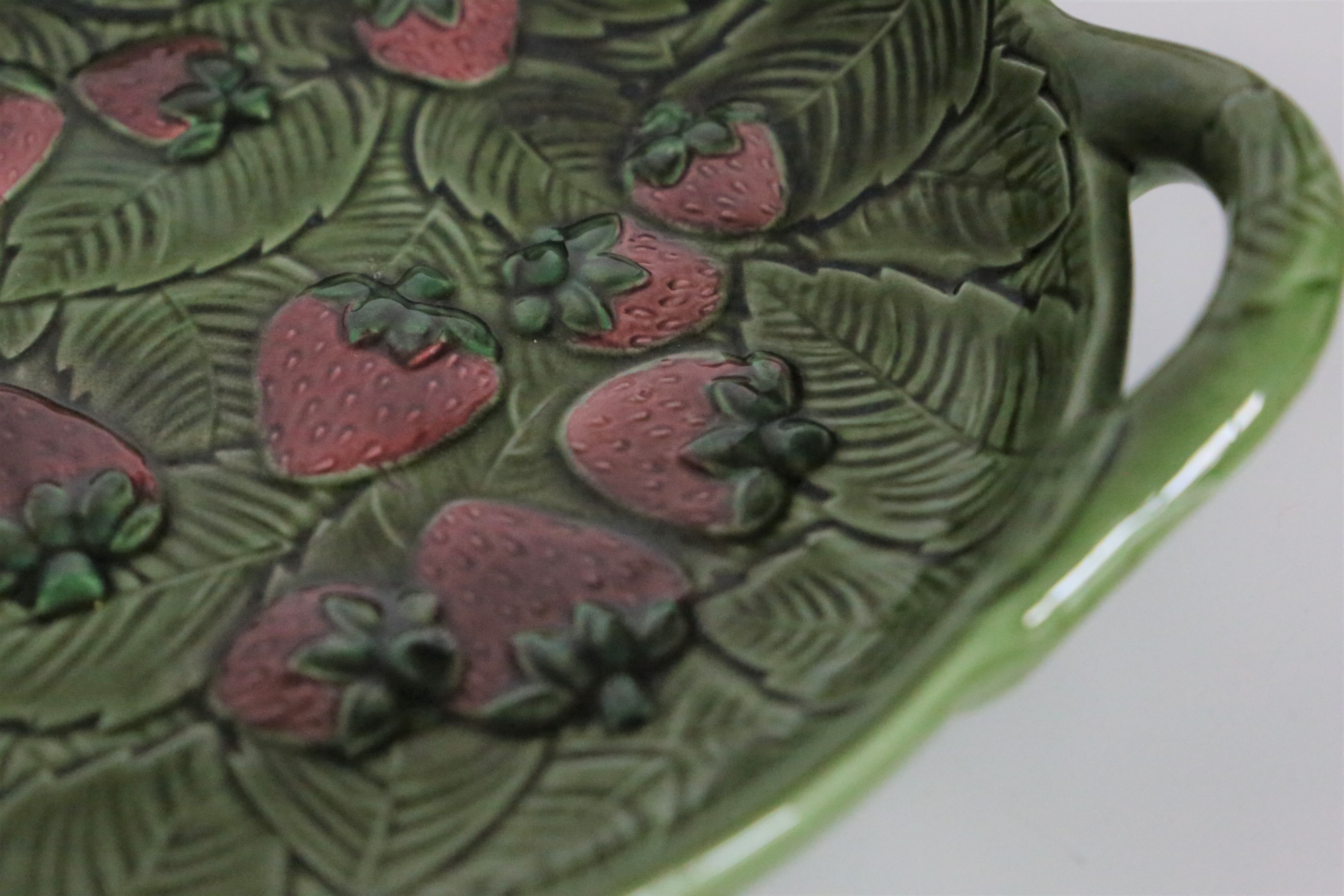 Strawberry serving dish, vintage