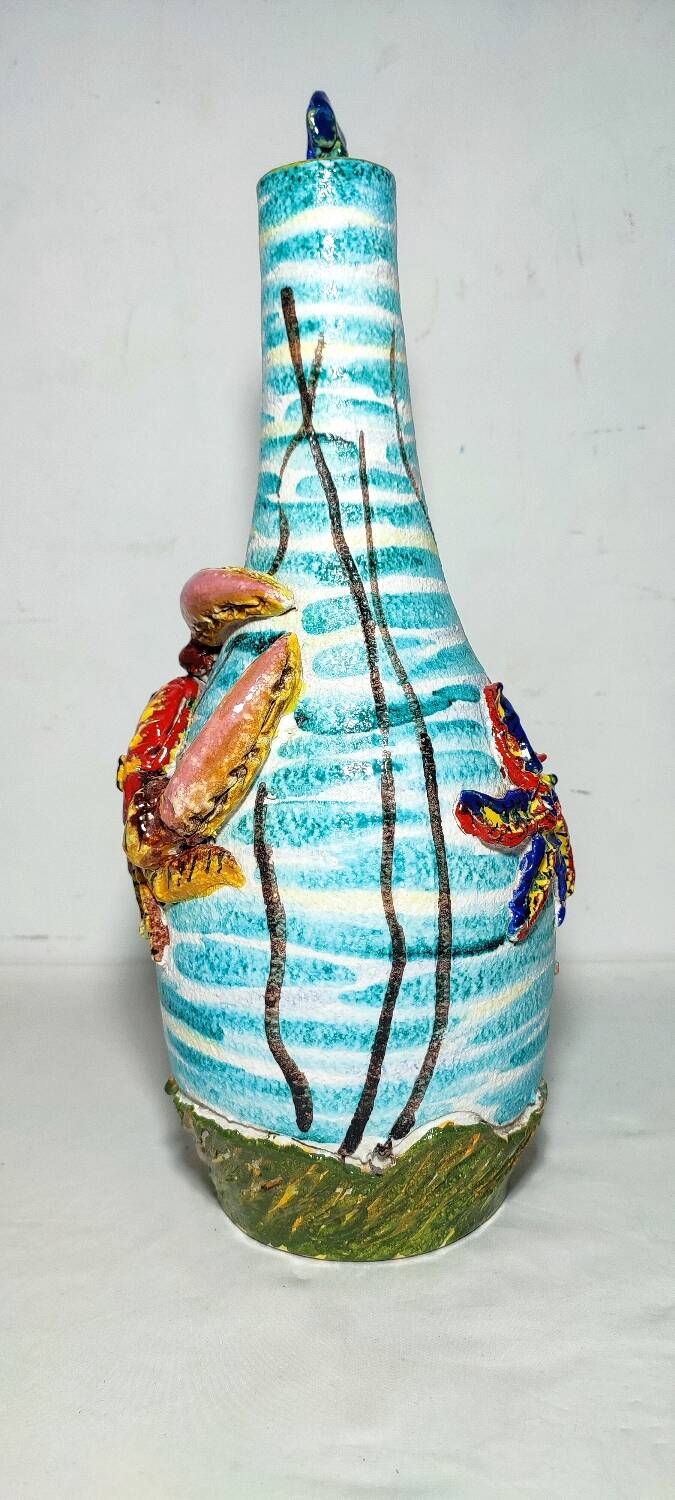 Jarrón de cerámica "IAMA Albisola". Italia, 1970s.