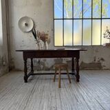 19th century oval solid oak table
