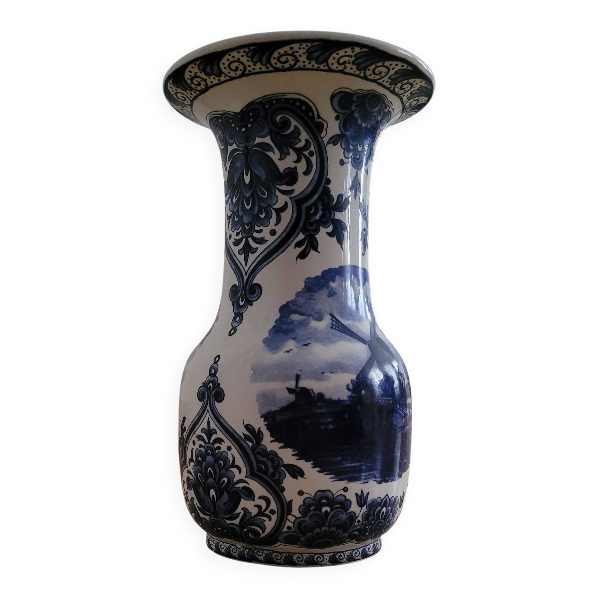 Perfect 30cm Dutch Delft porcelain vase