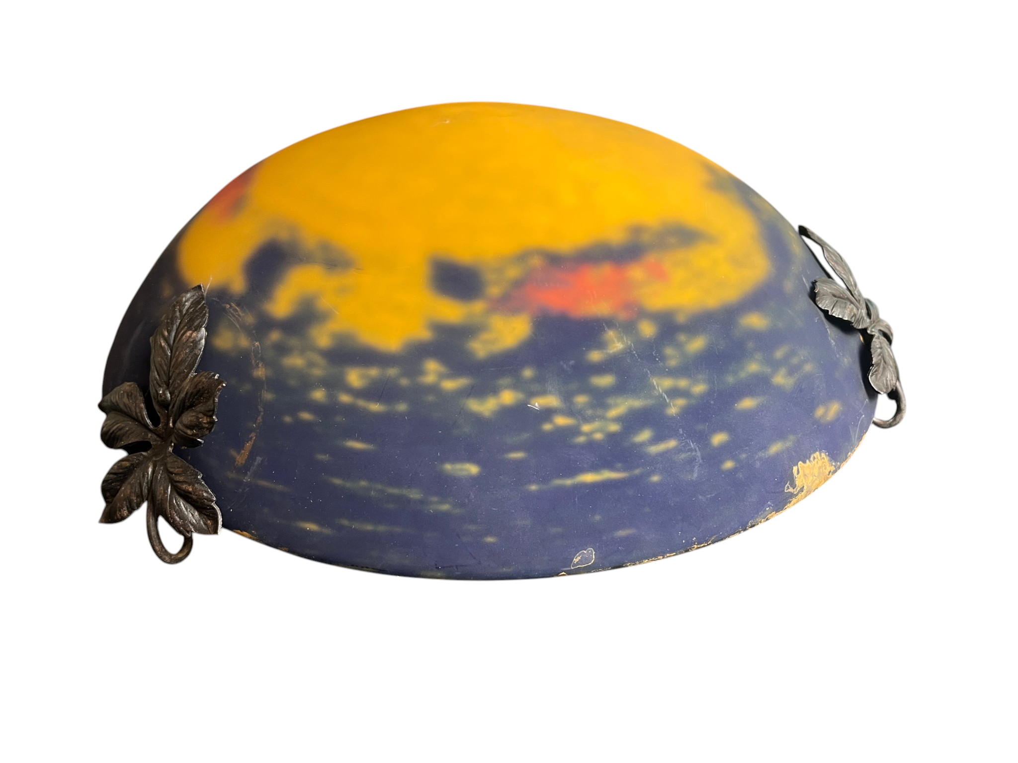 Art Deco, marbled glass pendant by Noverdy circa 1940.