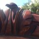 lot of 4 chairs Castle Chippendale, Louis XV late 1800s red velvet