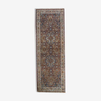 Vintage indian carpet tabriiz handmade 60cm x 177cm 1970s