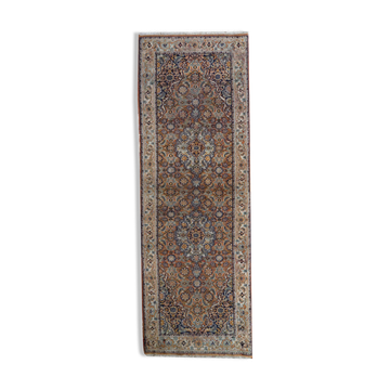 Vintage indian carpet tabriiz handmade 60cm x 177cm 1970s