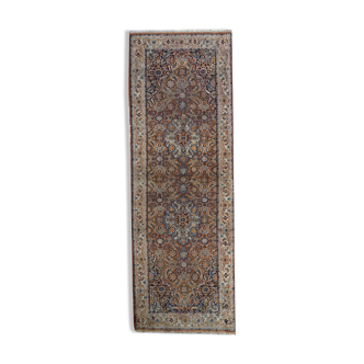 Vintage indian carpet tabriiz handmade 60cm x 177cm 1970s