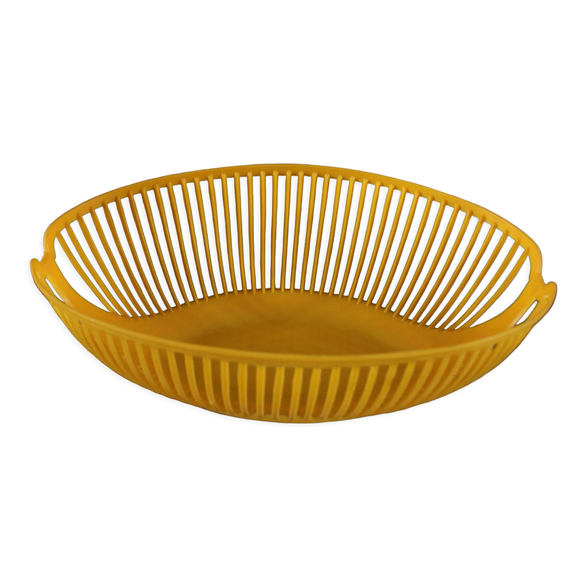 Vintage plastic orange yellow oval basket
