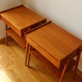 Pair of teak bedside tables, Carlström Möbelfabrik, Sweden, 1960s