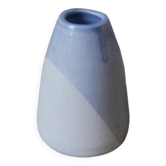 contemporary design enameled ceramic soliflore vase, handcrafted